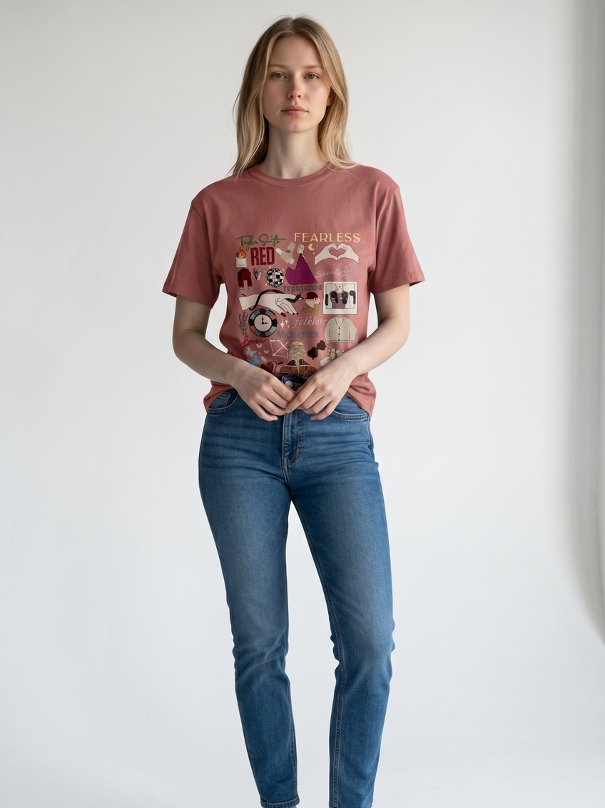 Taylor Swift 2023 Eras Tour Muted Pink Tee Shirt Sz S